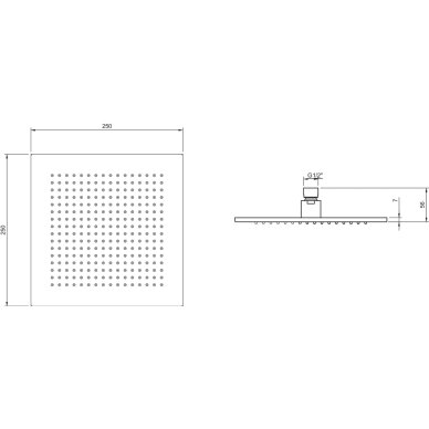 Villeroy & Boch Universal Showers lietaus dušo galva, kvadratinė 250mm 2 Villeroy & Boch Universal Showers lietaus dušo galva, kvadratinė 250mm 2