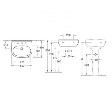 Villeroy&Boch praustuvas 550x450 O.Novo 51605501 2 Villeroy&Boch praustuvas 550x450 O.Novo 51605501 2