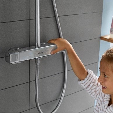 Virštinkinė termostatinė dušo sistema Hansgrohe Croma E Showerpipe 280 1jet 2