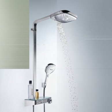 Virštinkinė termostatinė dušo sistema Hansgrohe Raindance Select E 300 3jet 1