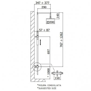 Virštinkinė termostatinė dušo sistema Paffoni ZCOL655 2