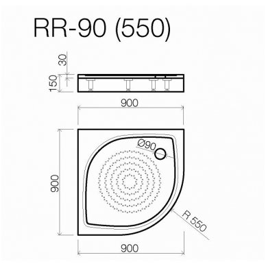 Vispool Relax baltas padėklas RR-90 1 Vispool Relax baltas padėklas RR-90 1