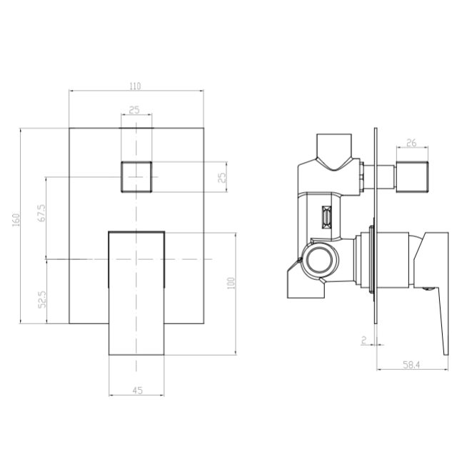 Potinkinė dušo sistema Omnires Fresh SYSFR11CR 9