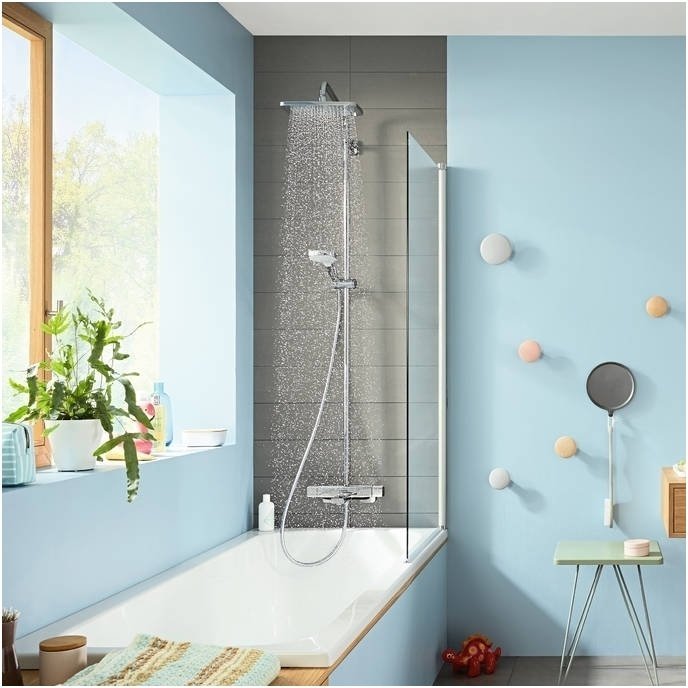 Virštinkinė termostatinė dušo/vonios sistema Hansgrohe Croma E Showerpipe 280 1jet 1 Virštinkinė termostatinė dušo/vonios sistema Hansgrohe Croma E Showerpipe 280 1jet 1