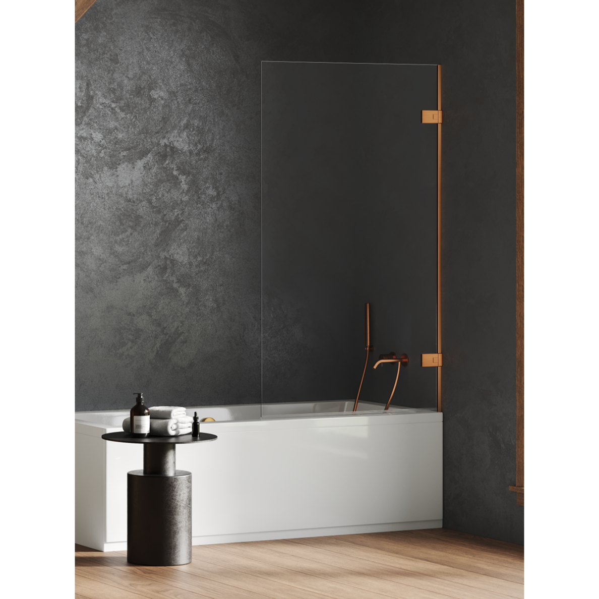 Vonios sienelė New Trendy Oxia Copper BRUSHED, pasirenkamas dydis ir pusė