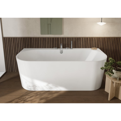 Vonia VILLEROY&BOCH Oberon 2.0 180x80 su priekine panele, apvalinti kampai, su sifonu baltais ir chromuotais dangteliais Vonia VILLEROY&BOCH Oberon 2.0 180x80 su priekine panele, apvalinti kampai, su sifonu baltais ir chromuotais dangteliais