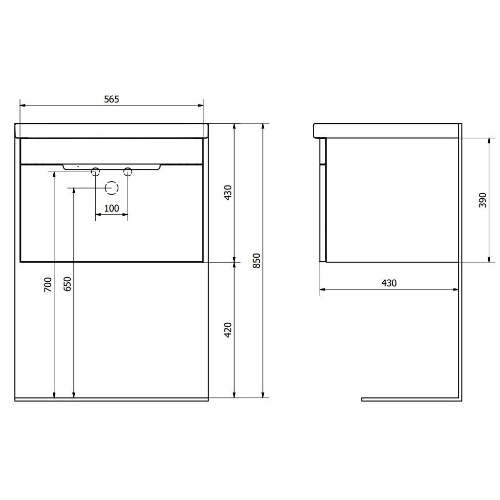 Vonios spintelė Erra Ella su praustuvu, 50/60 cm 3 Vonios spintelė Erra Ella su praustuvu, 50/60 cm 3