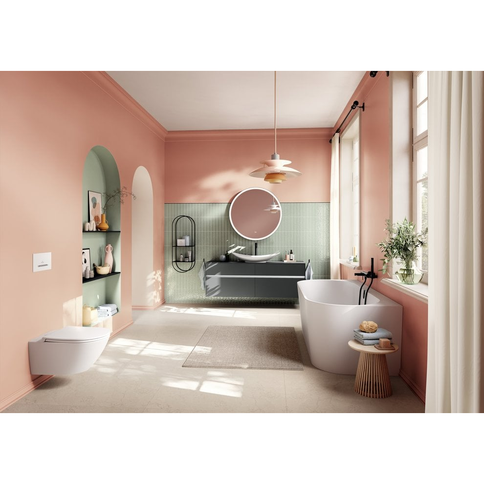 Vonia VILLEROY&BOCH Oberon 2.0 180x80 su priekine panele, apvalinti kampai, su sifonu baltais ir chromuotais dangteliais 2 Vonia VILLEROY&BOCH Oberon 2.0 180x80 su priekine panele, apvalinti kampai, su sifonu baltais ir chromuotais dangteliais 2