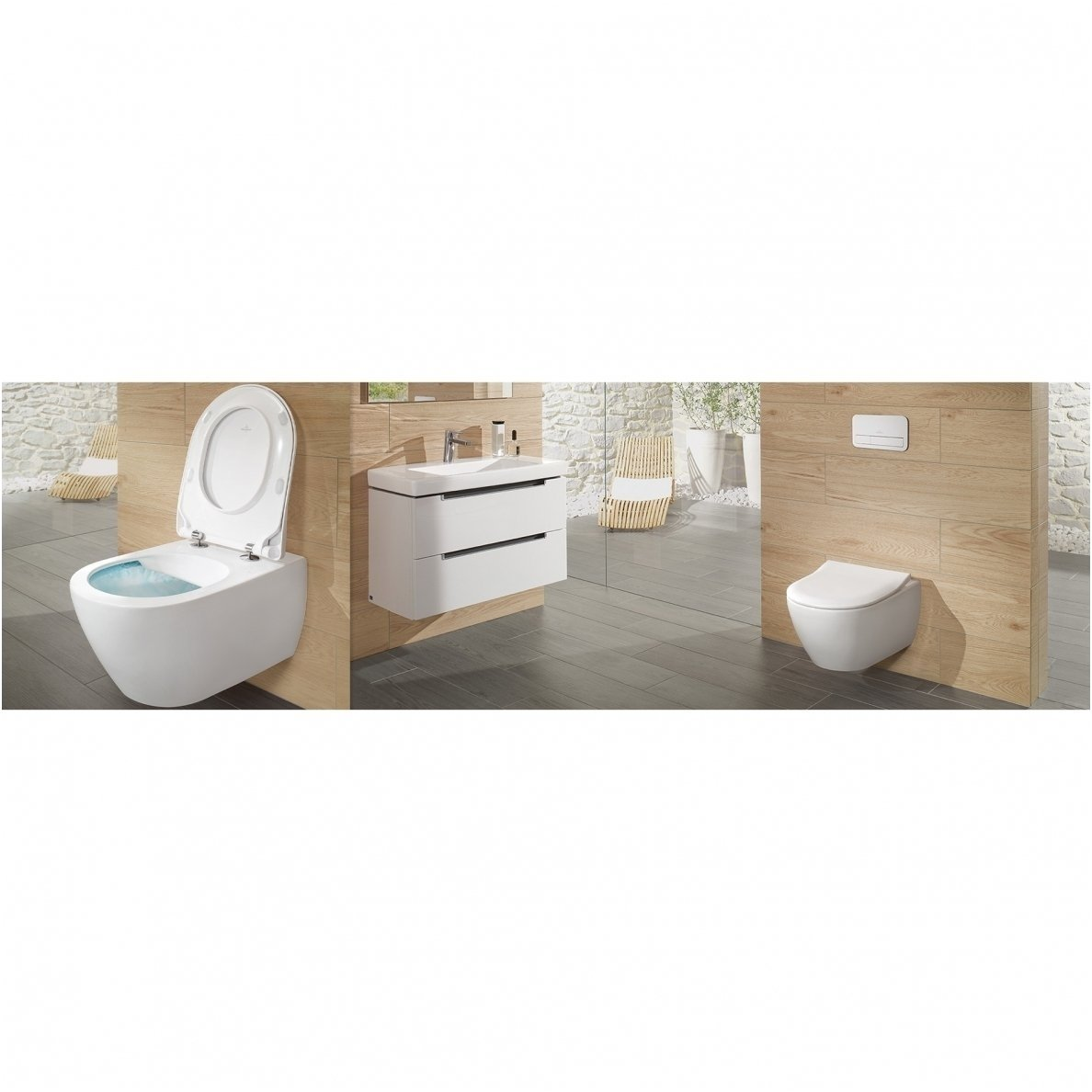 WC rėmo Tece, juodo mygtuko Now ir pakabinamo klozeto Villeroy & Boch Subway 2.0 DirectFlush su plonu lėtaeigiu dangčiu komplektas 2