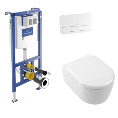 WC komplektas VILLEROY&BOCH WC rėmas, baltas mygtukas 200S, Skyla pakabinamas WC su soft-colse dangčiu WC komplektas VILLEROY&BOCH WC rėmas, baltas mygtukas 200S, Skyla pakabinamas WC su soft-colse dangčiu