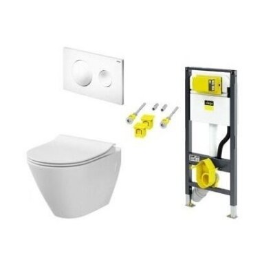 WC RĖMO KOMPLEKTAS VIEGA, PREVISTA SU CITY OVAL PUODU IR BALTU MYGTUKU