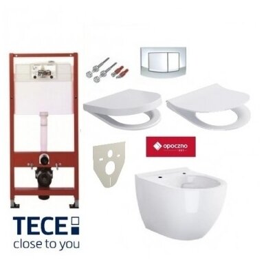 WC rėmo TECE ir pakabinamo klozeto Cersanit CleanOn komplektas WC rėmo TECE ir pakabinamo klozeto Cersanit CleanOn komplektas