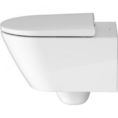 WC pakabinamas Duravit D-Neo rimless su soft close dangčiu 2