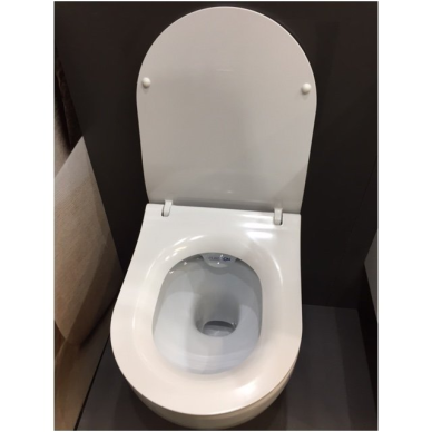 WC rėmo Tece, juodo mygtuko Now ir klozeto Cersanit Rimless su plonu lėtaeigiu dangčiu komplektas 4