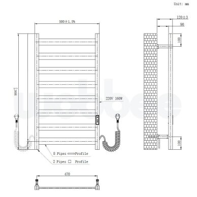 Wobbee Bordon elektrinis džiovintuvas 50x90cm 4 Wobbee Bordon elektrinis džiovintuvas 50x90cm 4