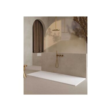 ZENON SIDE STONE 140x90 akmens masės dušo padėklas, sifonas, dangtelis WHITE ZENON SIDE STONE 140x90 akmens masės dušo padėklas, sifonas, dangtelis WHITE